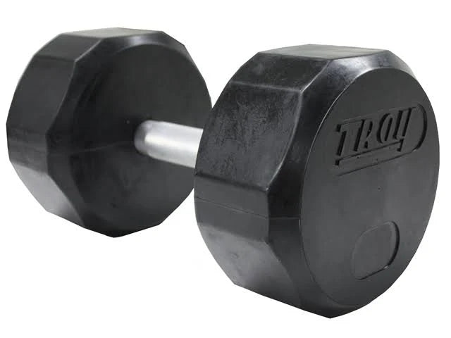 65lb 12-Sided Rubber Encased Dumbbell O289