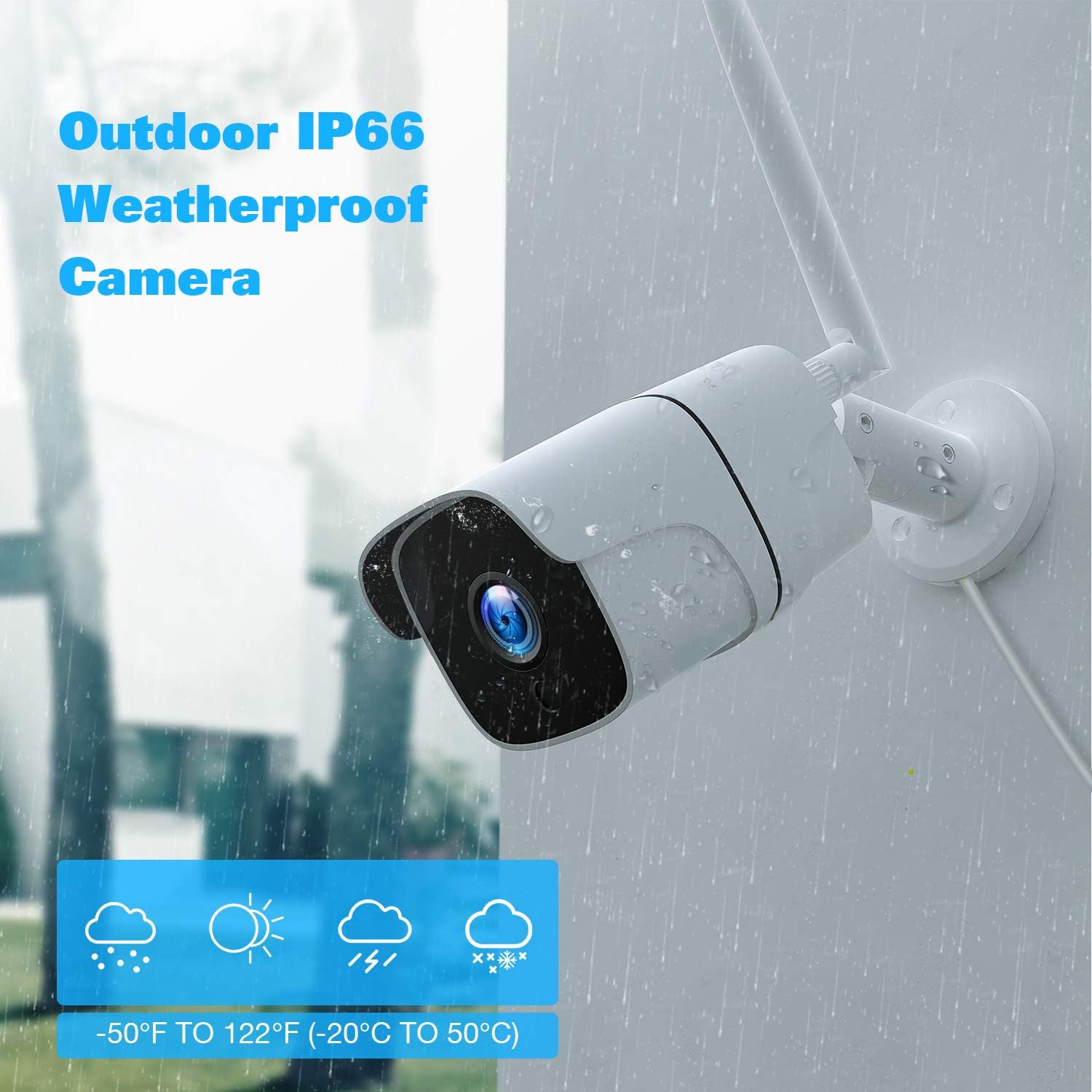 1080P Wireless Security Camera System with 1TB Hard Drive & 12 Monitor, 8CH NVR, 4pcs 2.0MP Outdoor IP Cameras Q86297
