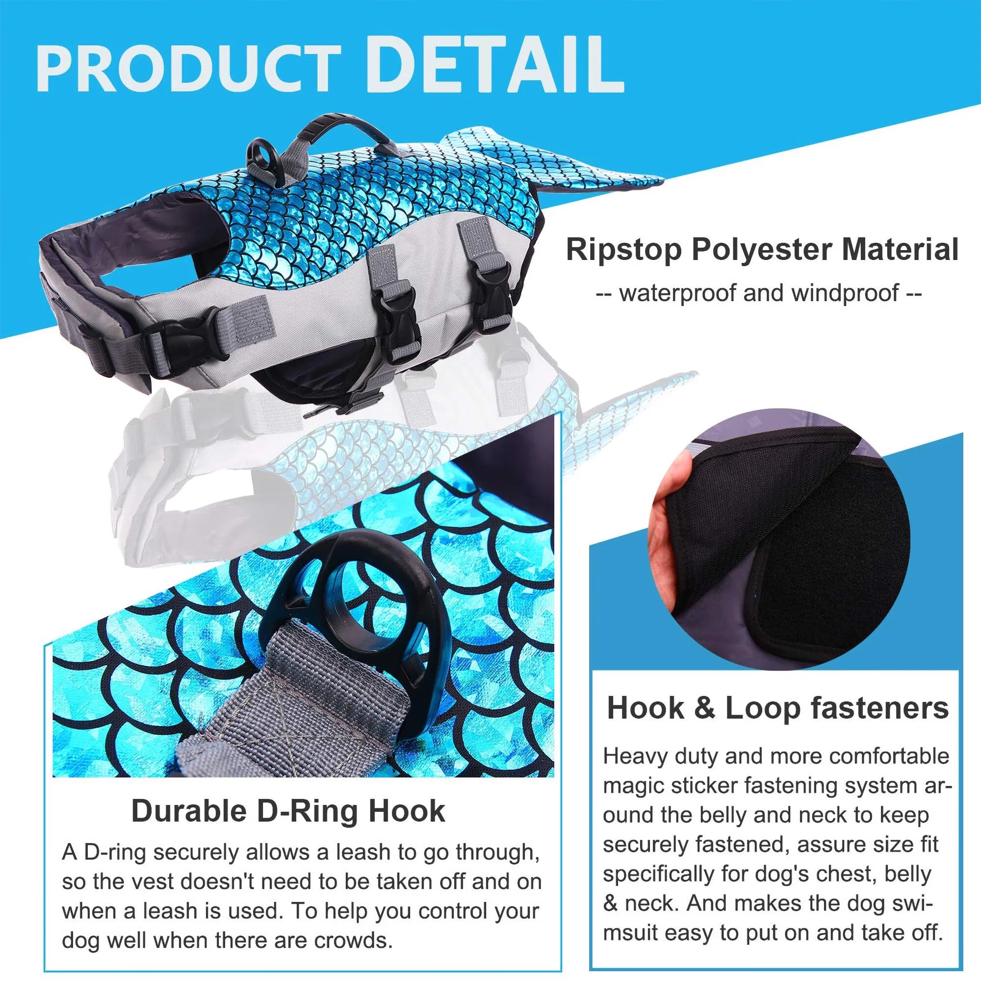 Reflective Dog Life Jacket with Rescue Handle W41847