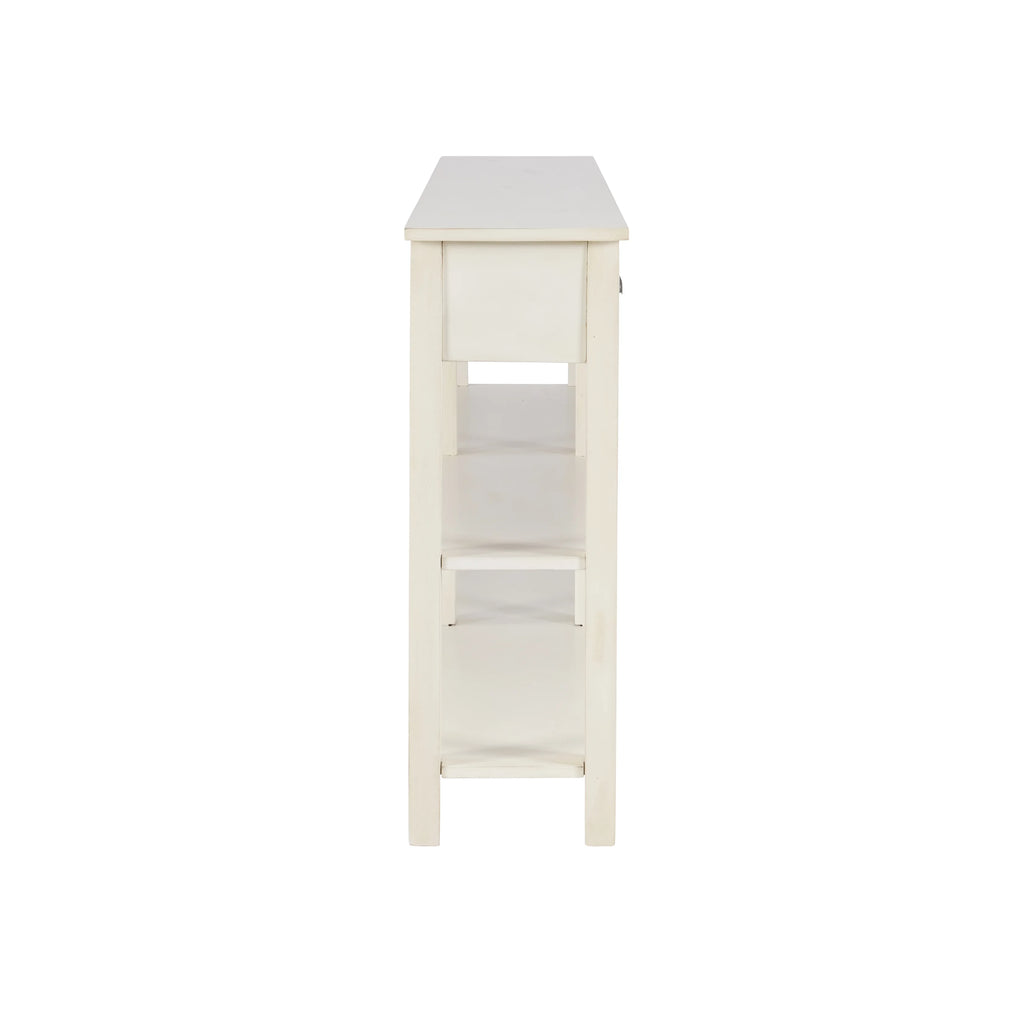 Cream Crackle 4-Drawer Console Table with Shelf D54906