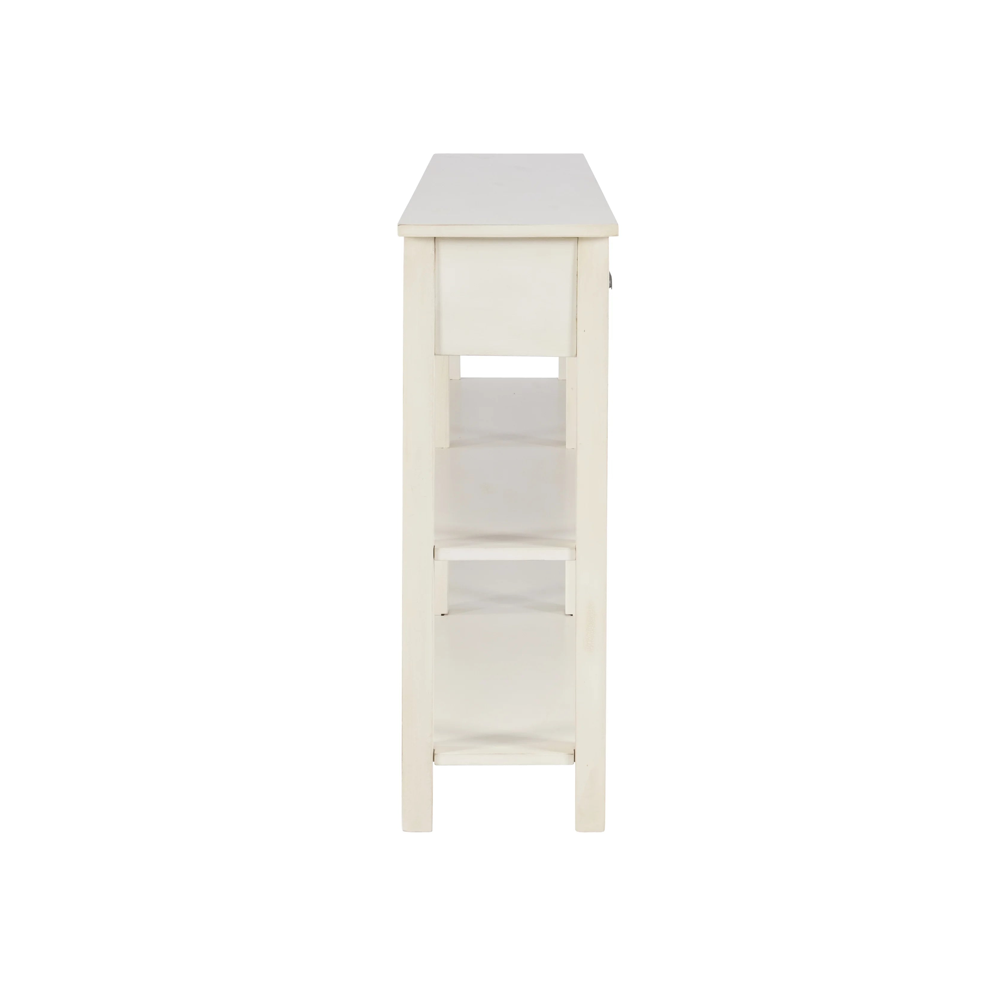 Cream Crackle 4-Drawer Console Table with Shelf D54906