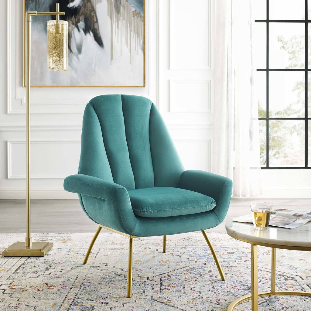 Dusty Rose Performance Velvet Armchair C975