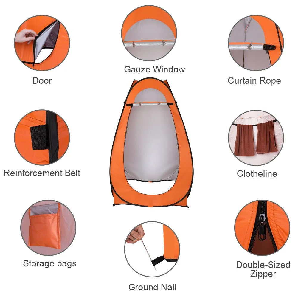 Orange Pop Up Privacy Tent for Camping J74881