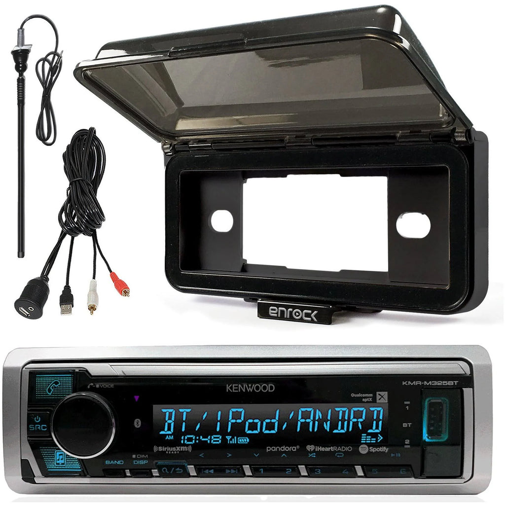 Marine Boat Audio Bluetooth USB Receiver with Black Waterproof Protective Cover K484867