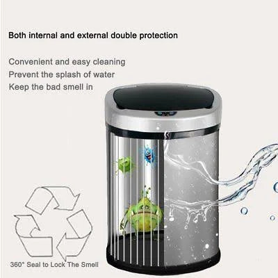 13.2-gallon Stainless Steel Touch Free Sensor Trash Can W645