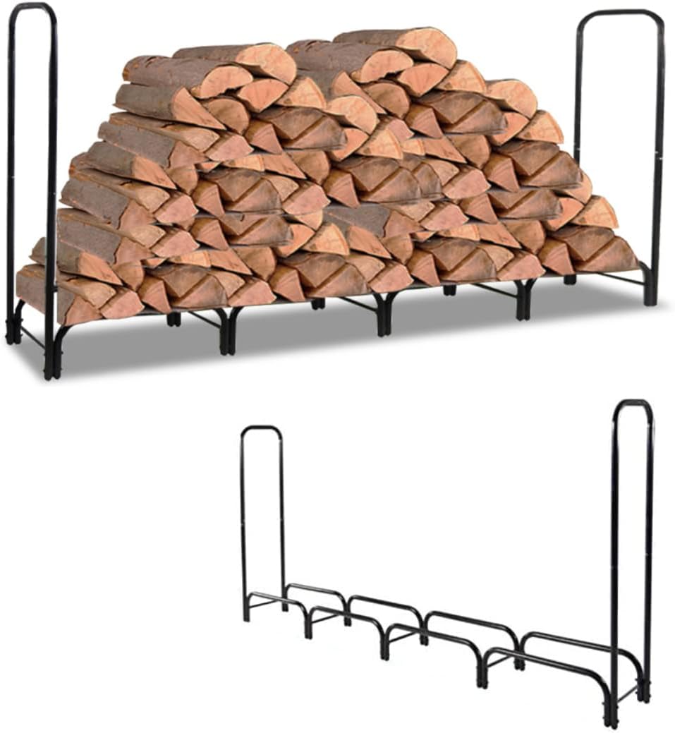 8ft Black Firewood Rack K993