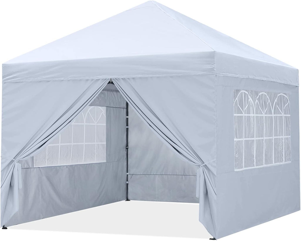 10X10Ft Pop up Canopy Tent Enclosed Instant Folding Canopy Shelter with Church Window Outdoor Pavilion Tent (Royal Blue) J54561