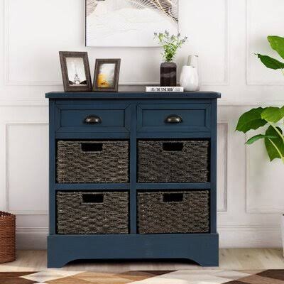 Antique Navy 2 Drawer Accent Chest D930
