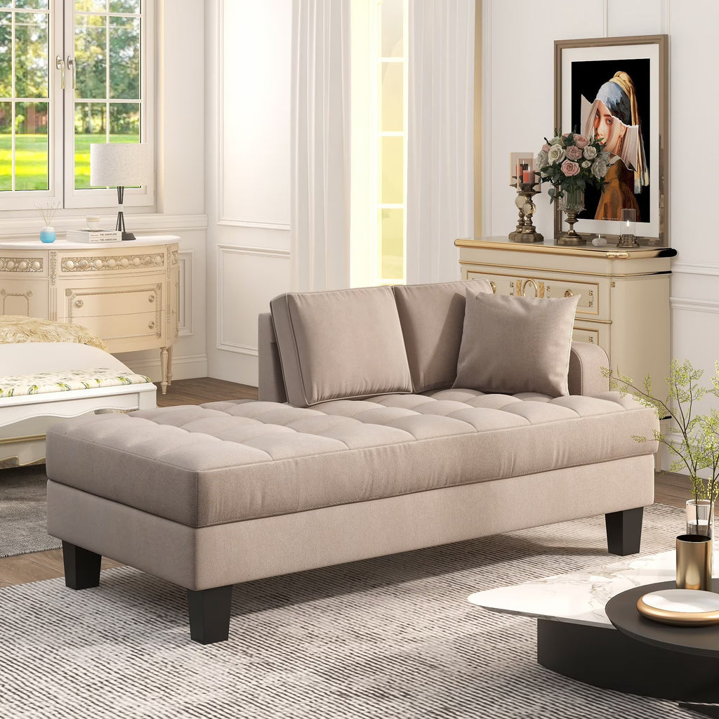 Grey Chaise Lounge Set with Toss Pillow E99406