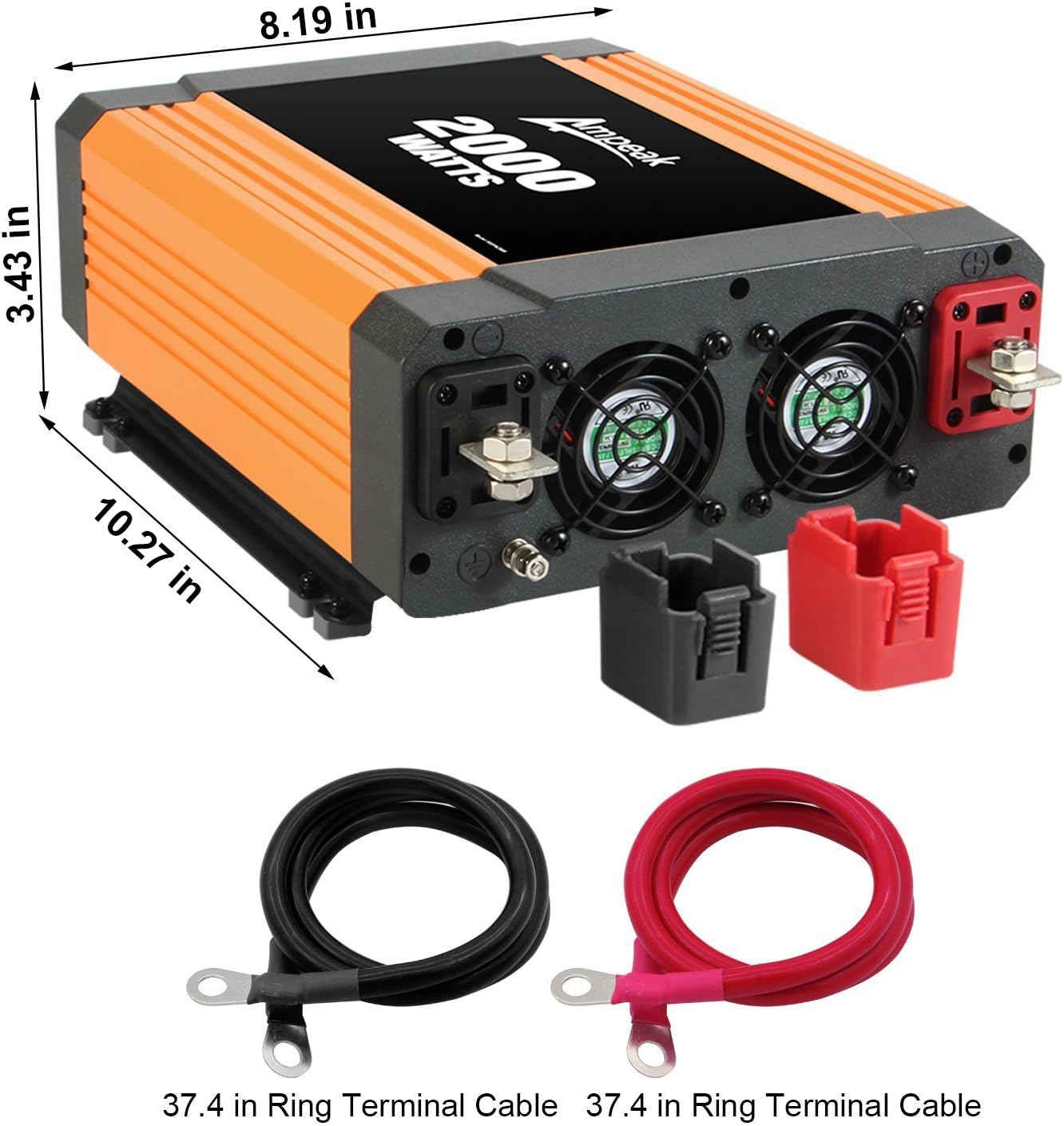 2000W Power Inverter 12V to 110V with 3AC Outlets and USB F9423