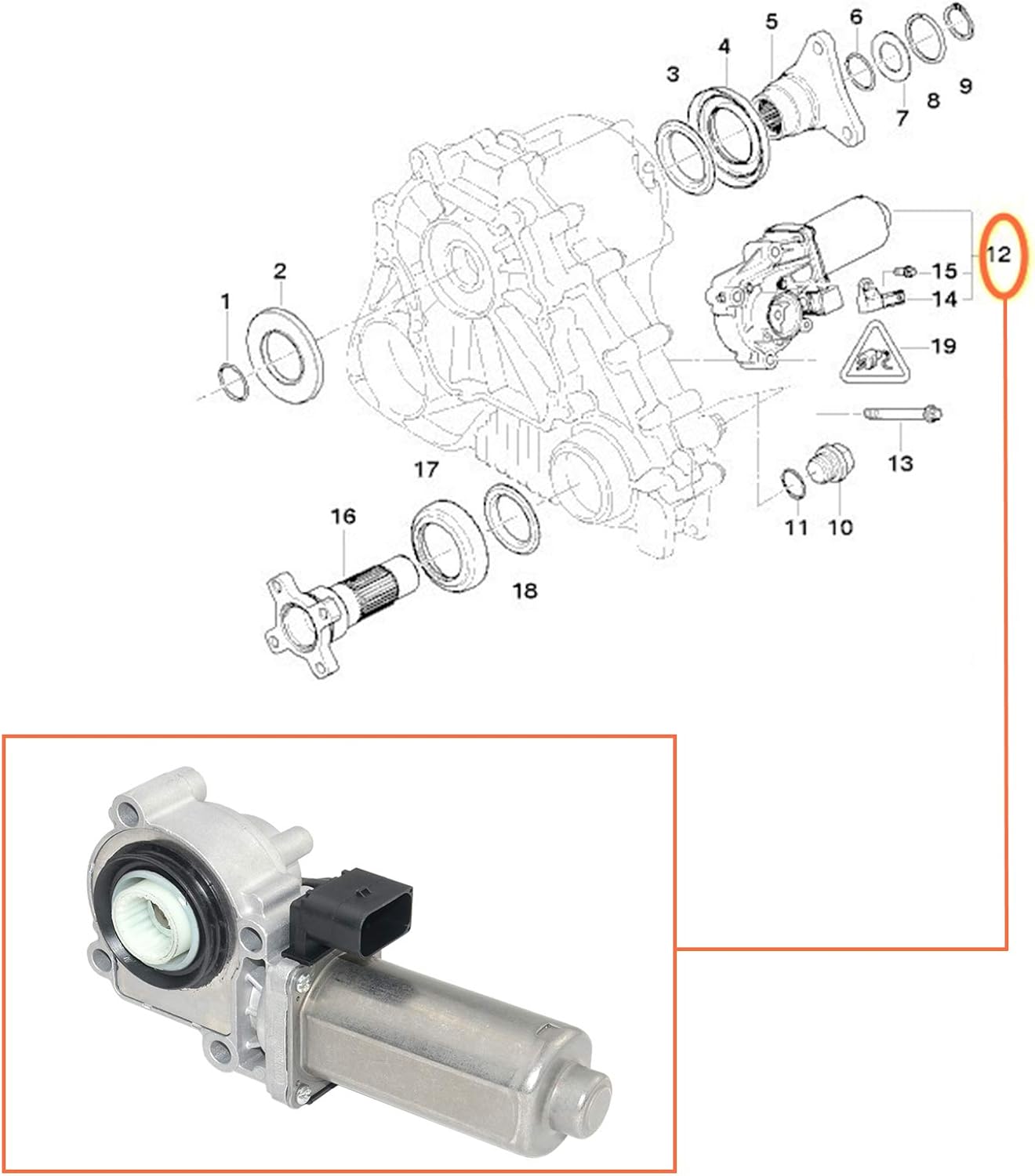 Transfer Case Shift Actuator Motor Gear with Sensor Pack of 2 U394