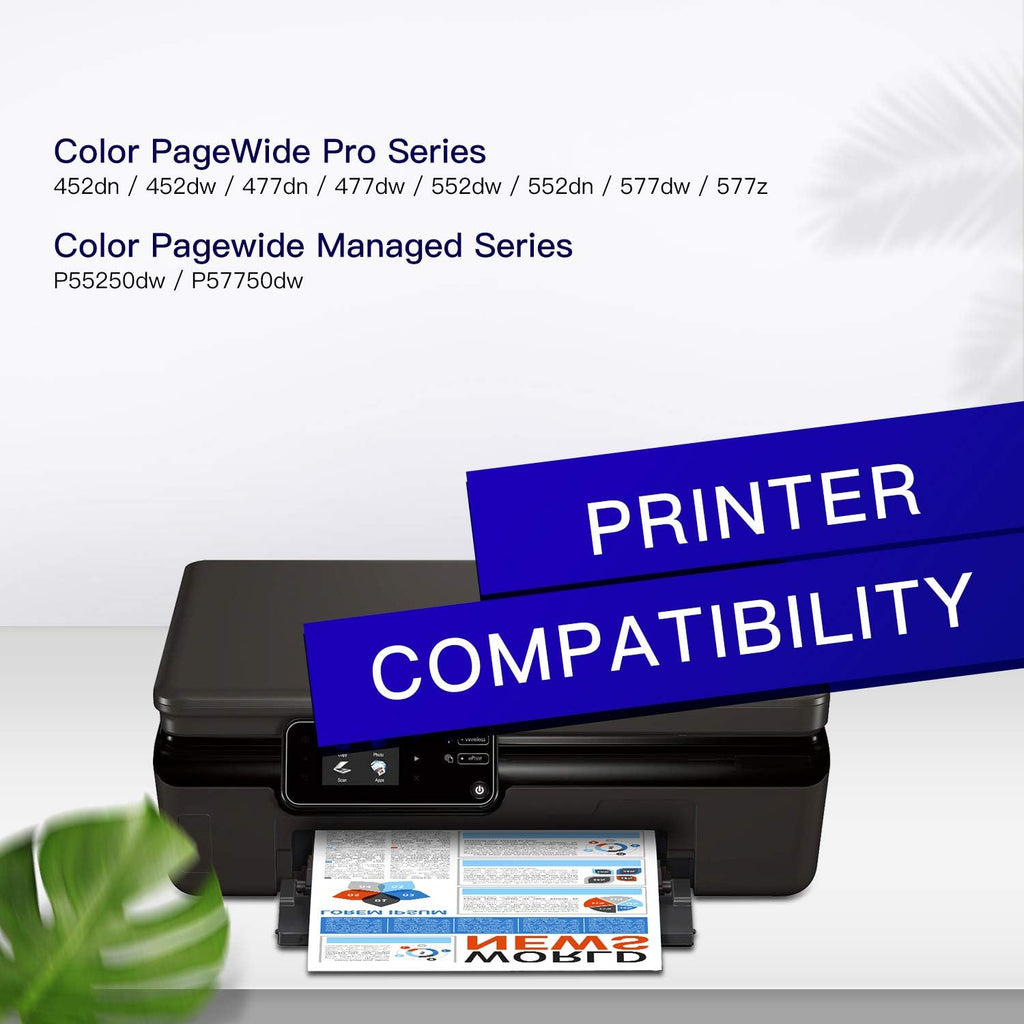 Black Cyan Magenta Yellow Ink Cartridge for HP PageWide Pro Printer C39172