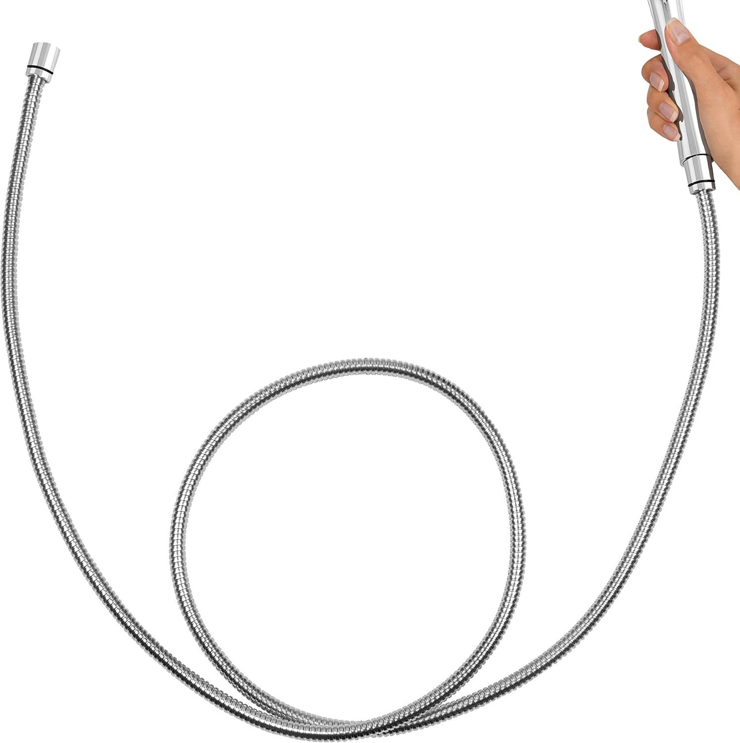 High Pressure Handheld Shower Head with 5-Foot Hose, 96-inch Metal Shower Hose Pack of 2 Z811434