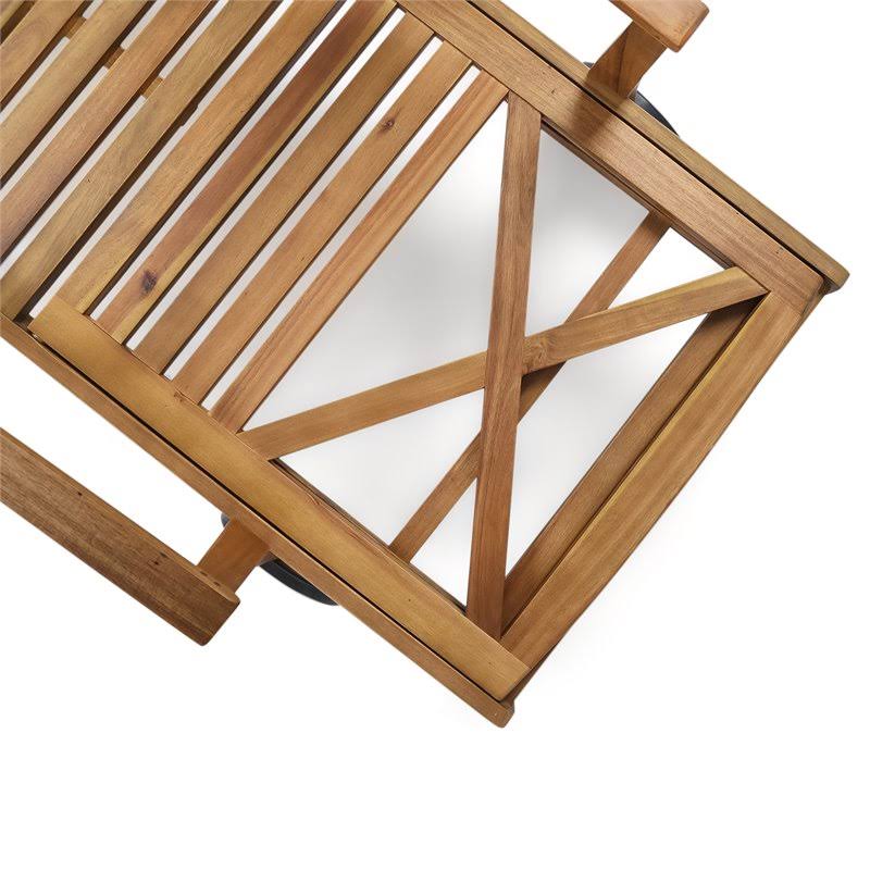 Outdoor Teak Acacia Wood Chaise Lounge Q19109