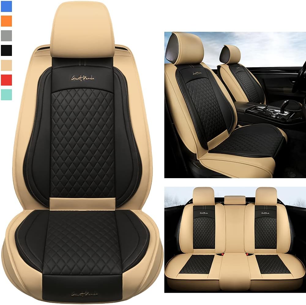 Gray and Black Faux Leather Car Seat Covers (1 Pair) X62510