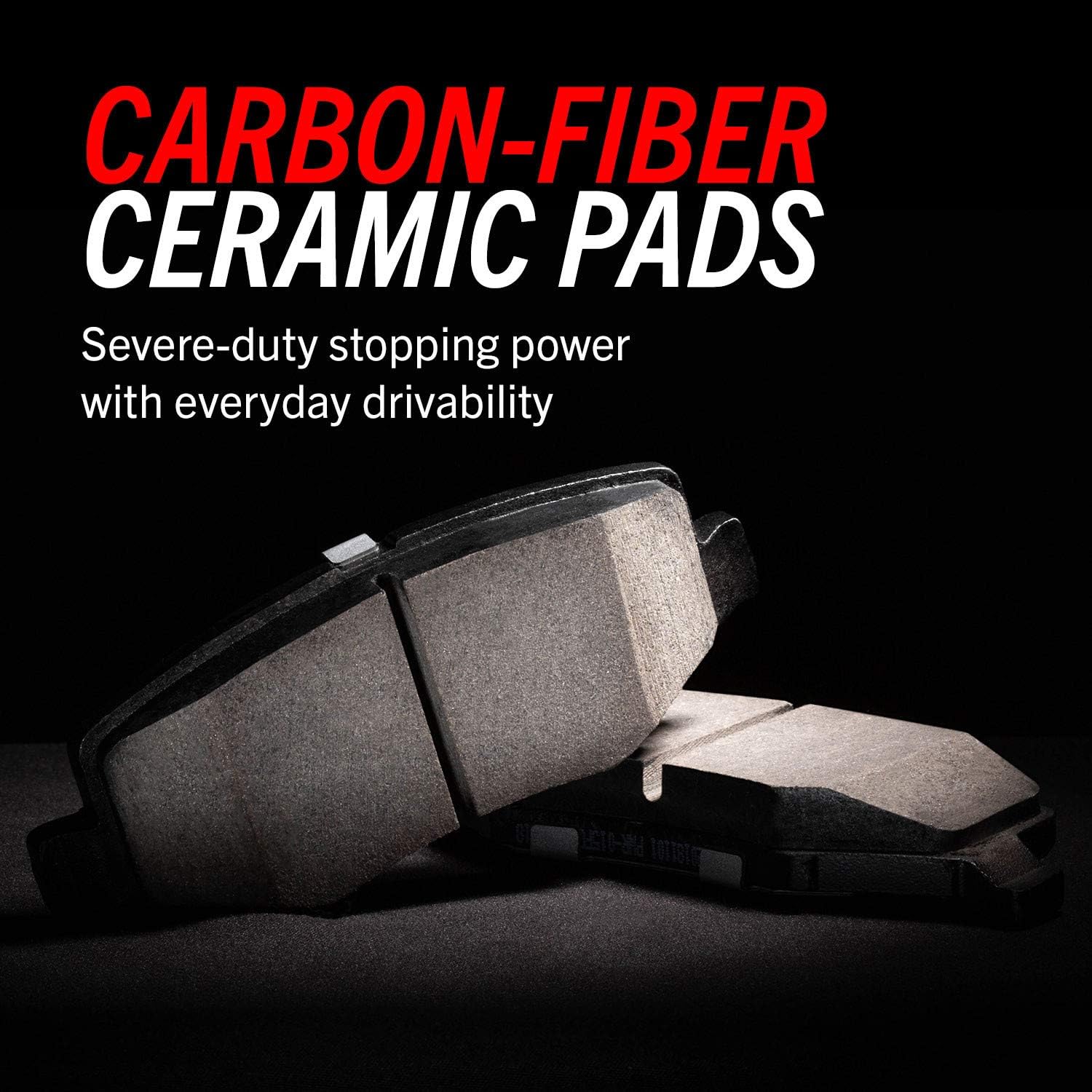 Front and Rear Carbon Fiber Brake Pads with Drilled & Slotted Brake Rotors Kit I122