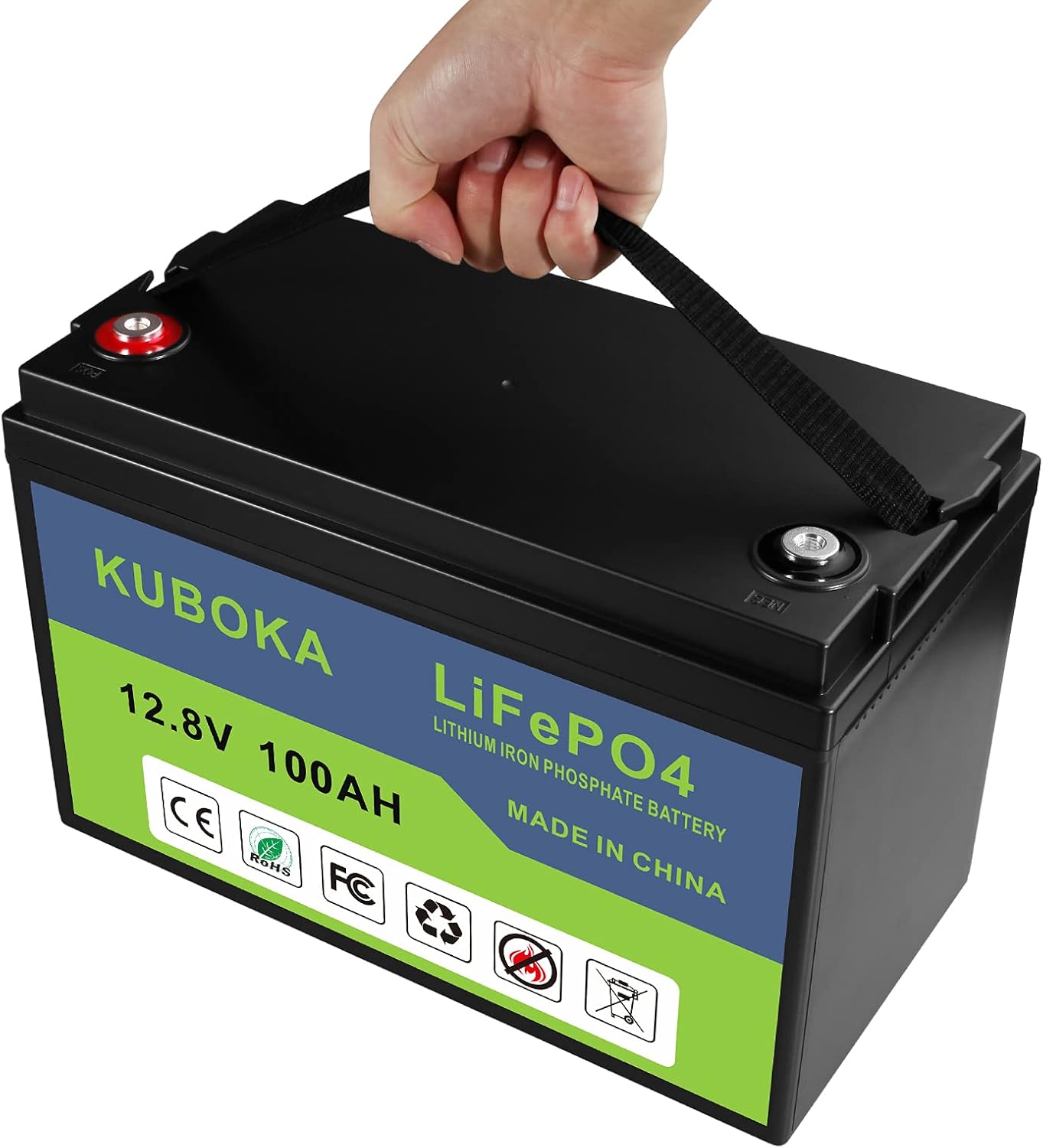 12V 100Ah Lithium LiFePO4 Rechargeable Battery with Built-in BMS D24755