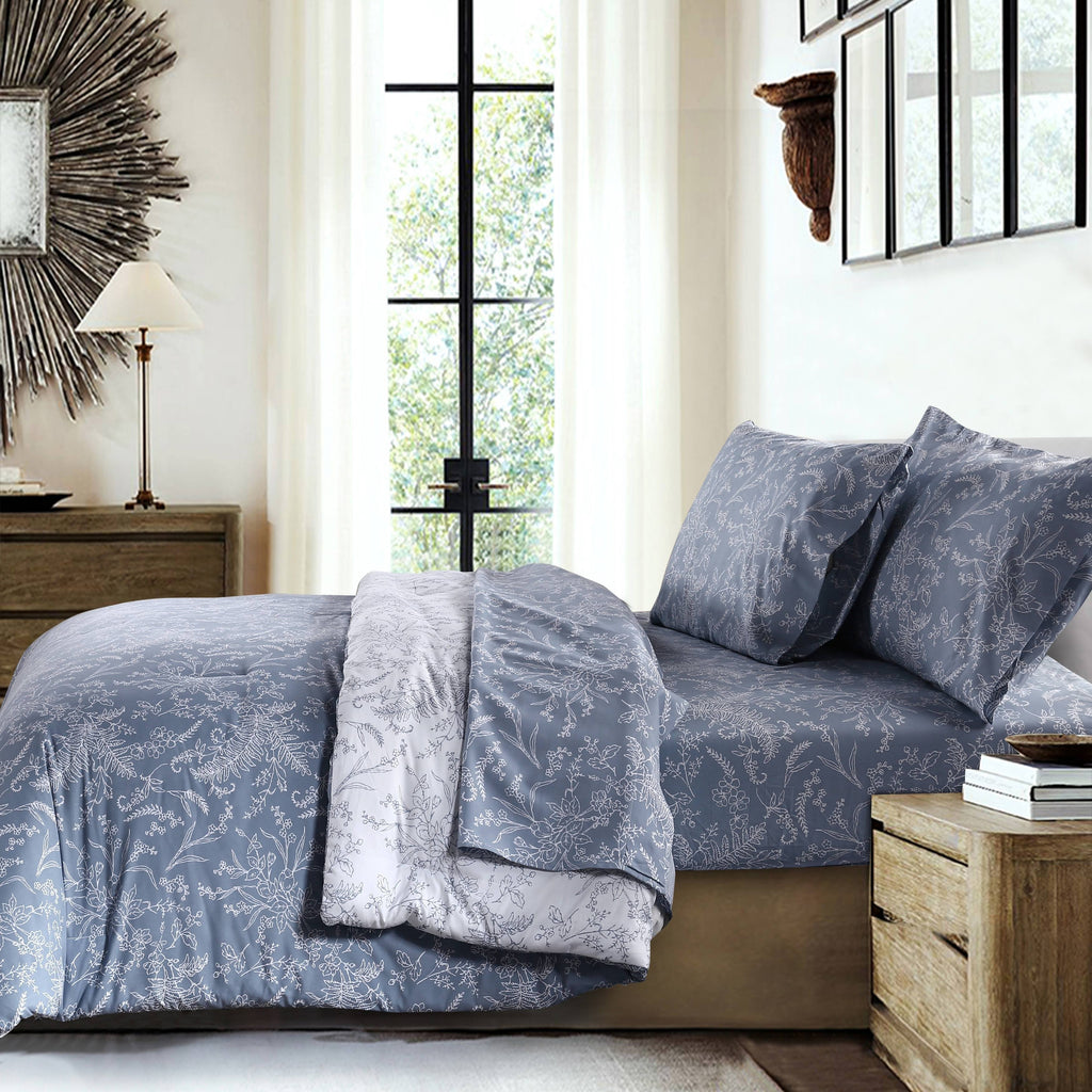 Muted Teal King Down Alternative Comforter and Sham Set M575