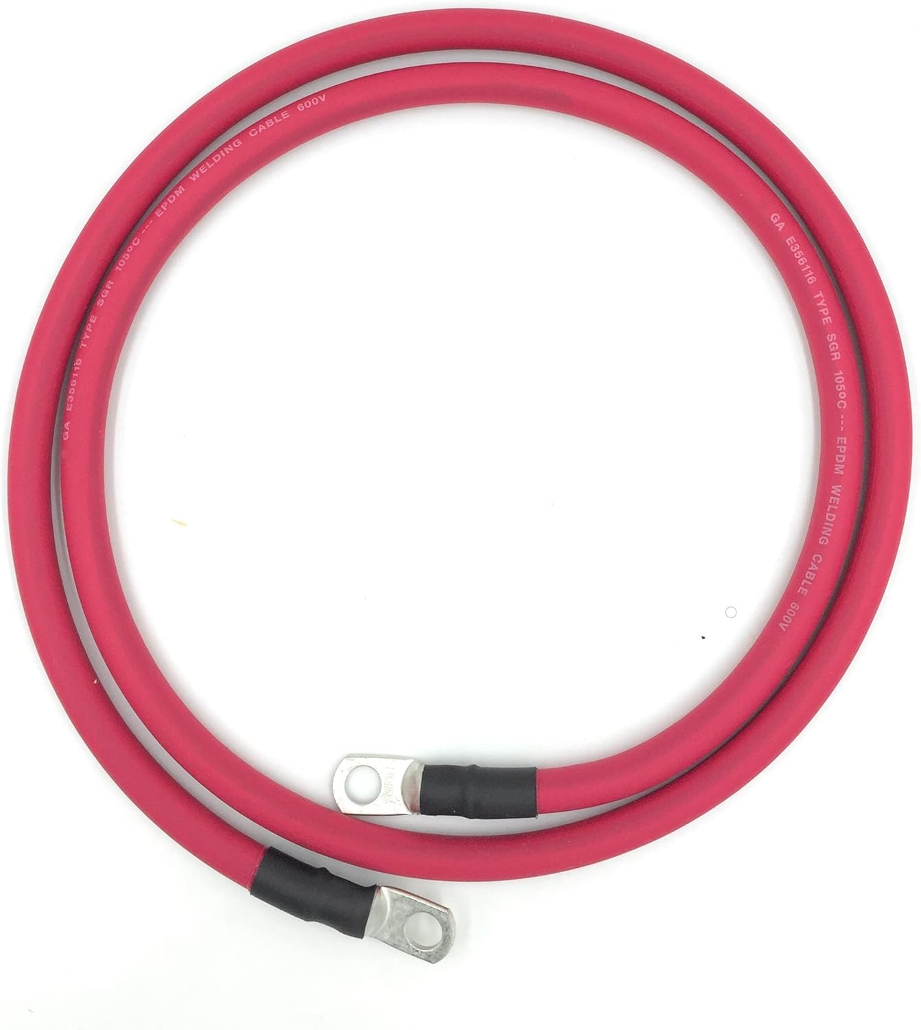 4 AWG Pure Copper Battery Cables, 8ft, Red/Black Set, 3/8” Lugs, Pack of 2 N12923