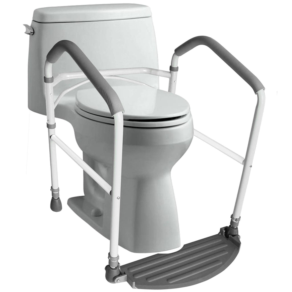Folding Toilet Safety Frame with Adjustable Height Grab Bar I77881