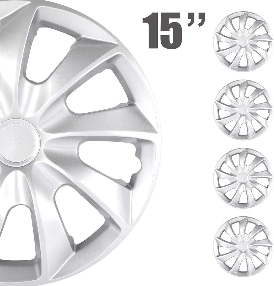 4PC Set 15 inch Silver Hubcap Wheel Cover L38361