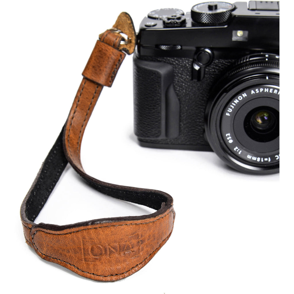 Antique Cognac Leather Camera Wrist Strap P111