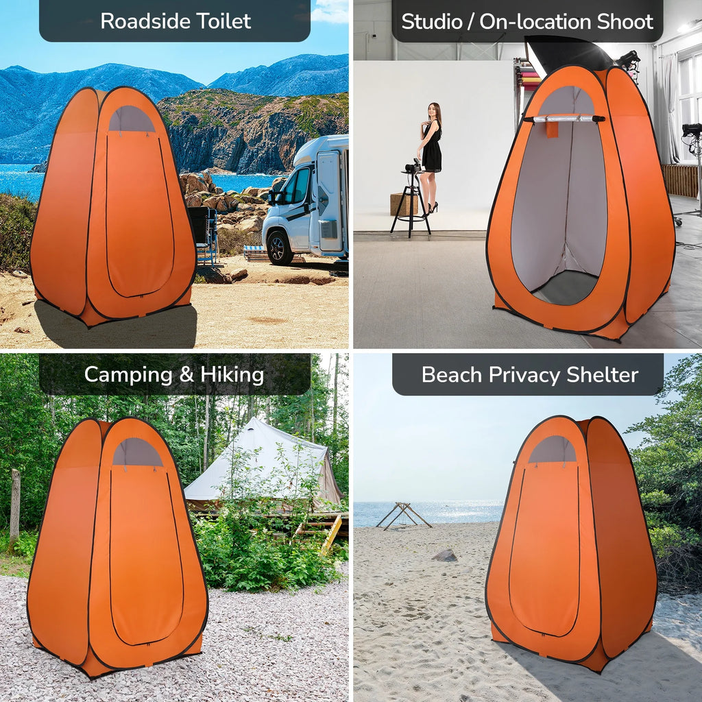 Orange Pop Up Privacy Tent for Camping J74881