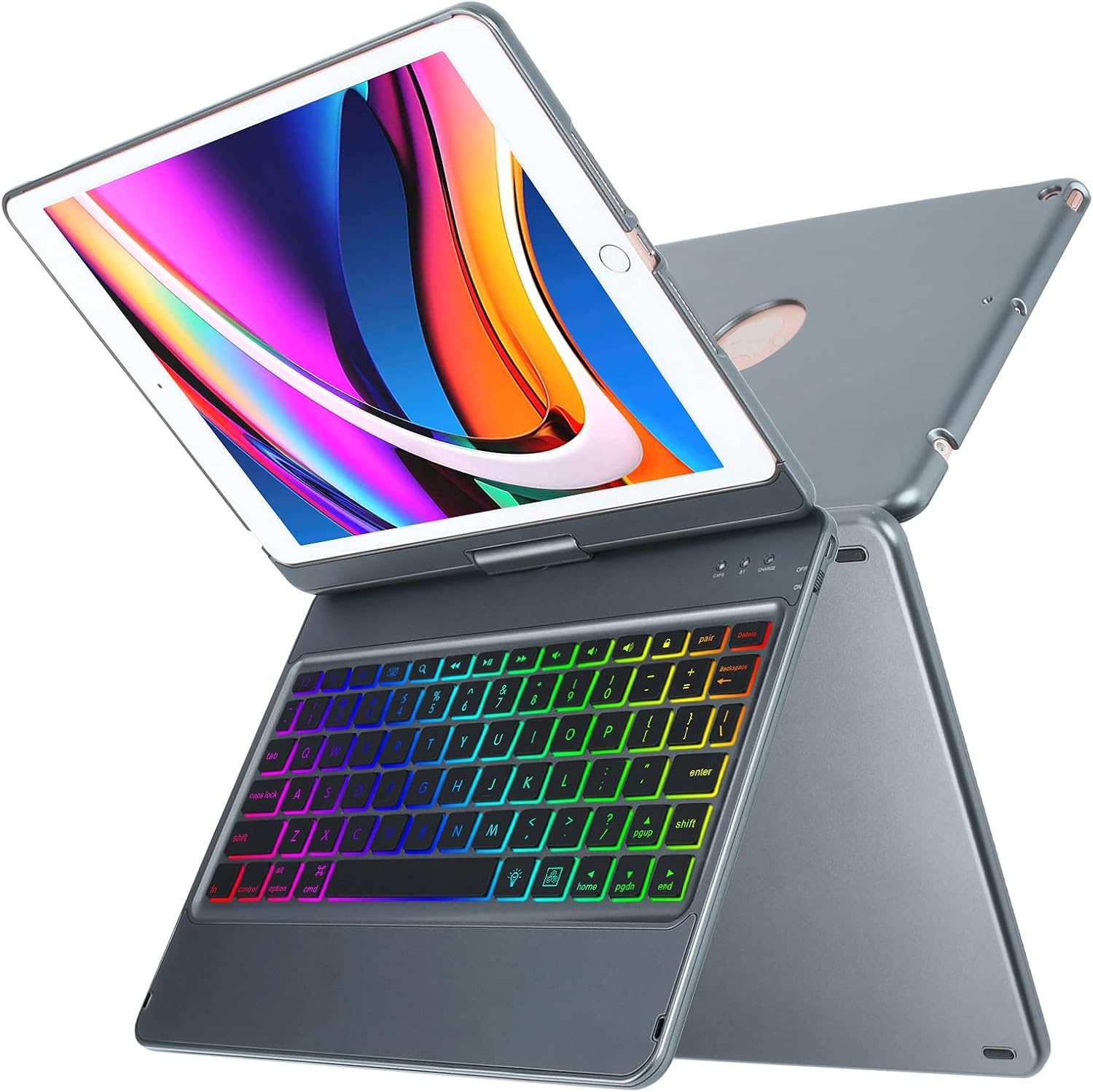 10 Color Backlit 360 Rotatable Keyboard Case Y981298