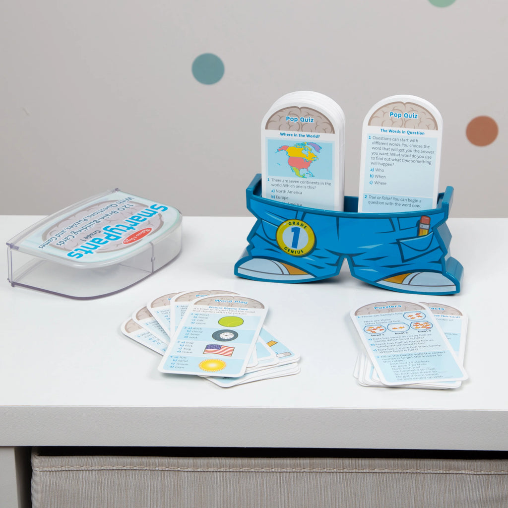 1st Grade Card Set with 120 Educational Questions, Puzzles, and Games M9111