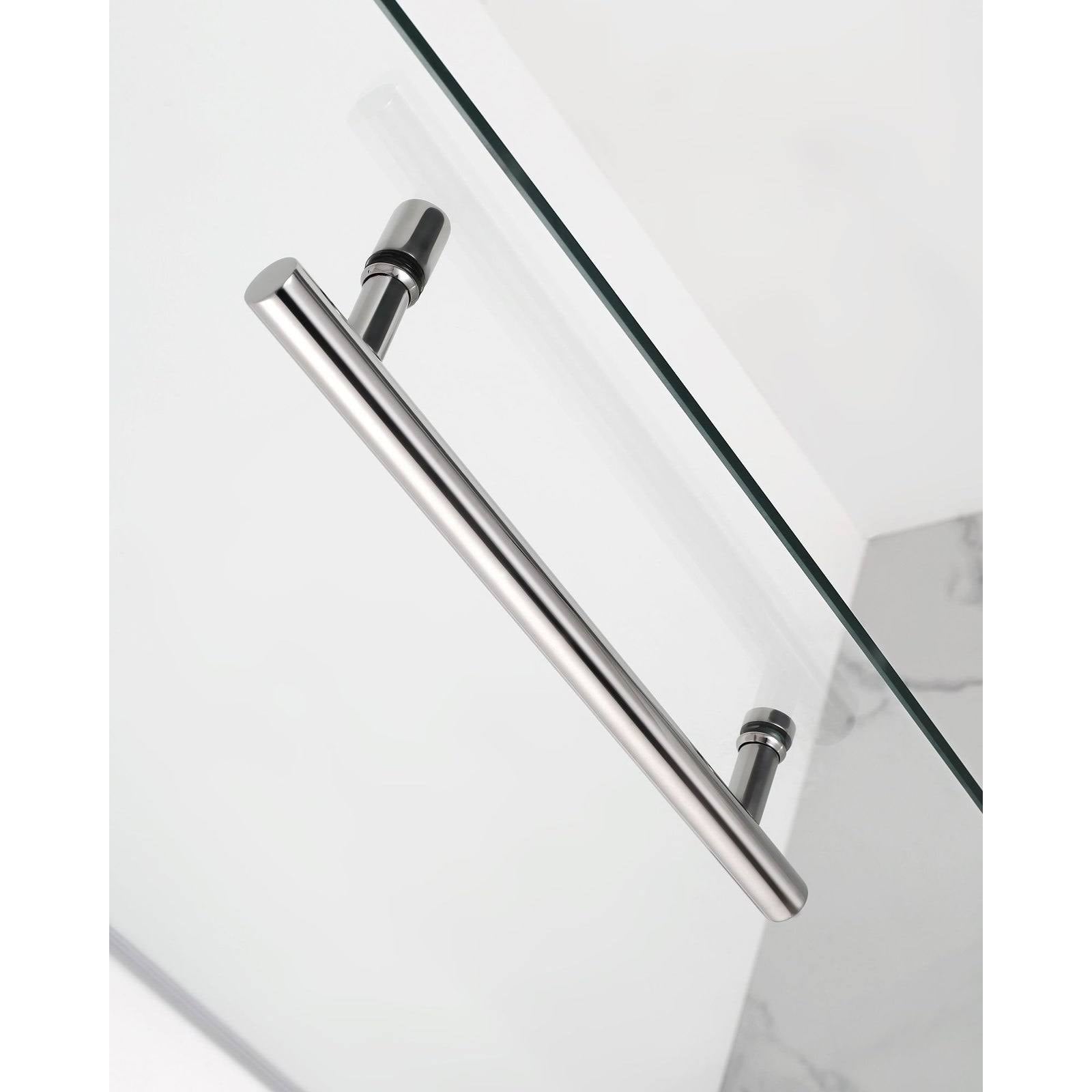 Frameless Hinged Neo-Angle Shower Enclosure in Stainless Steel O168