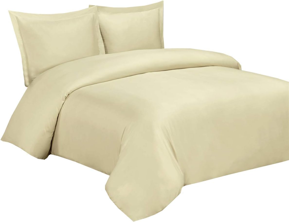 Bamboo Viscose Duvet Cover Set with Corner Ties, King / Cal King Size White O2684