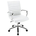 White Leather Mid-Back Chair Q5421