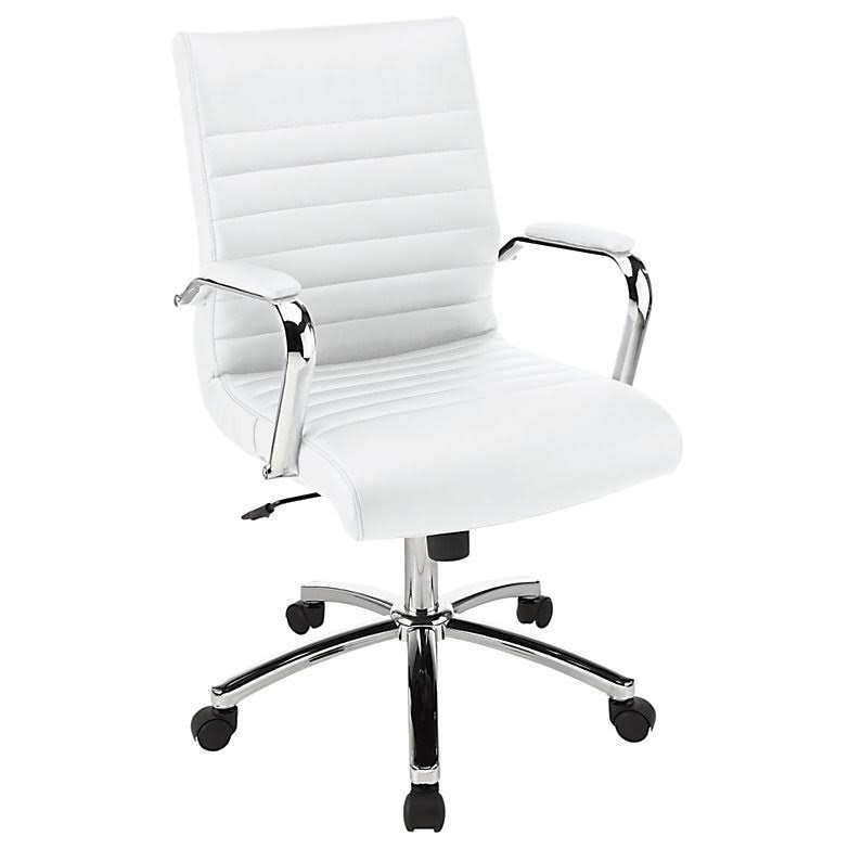 White Leather Mid-Back Chair Q5421