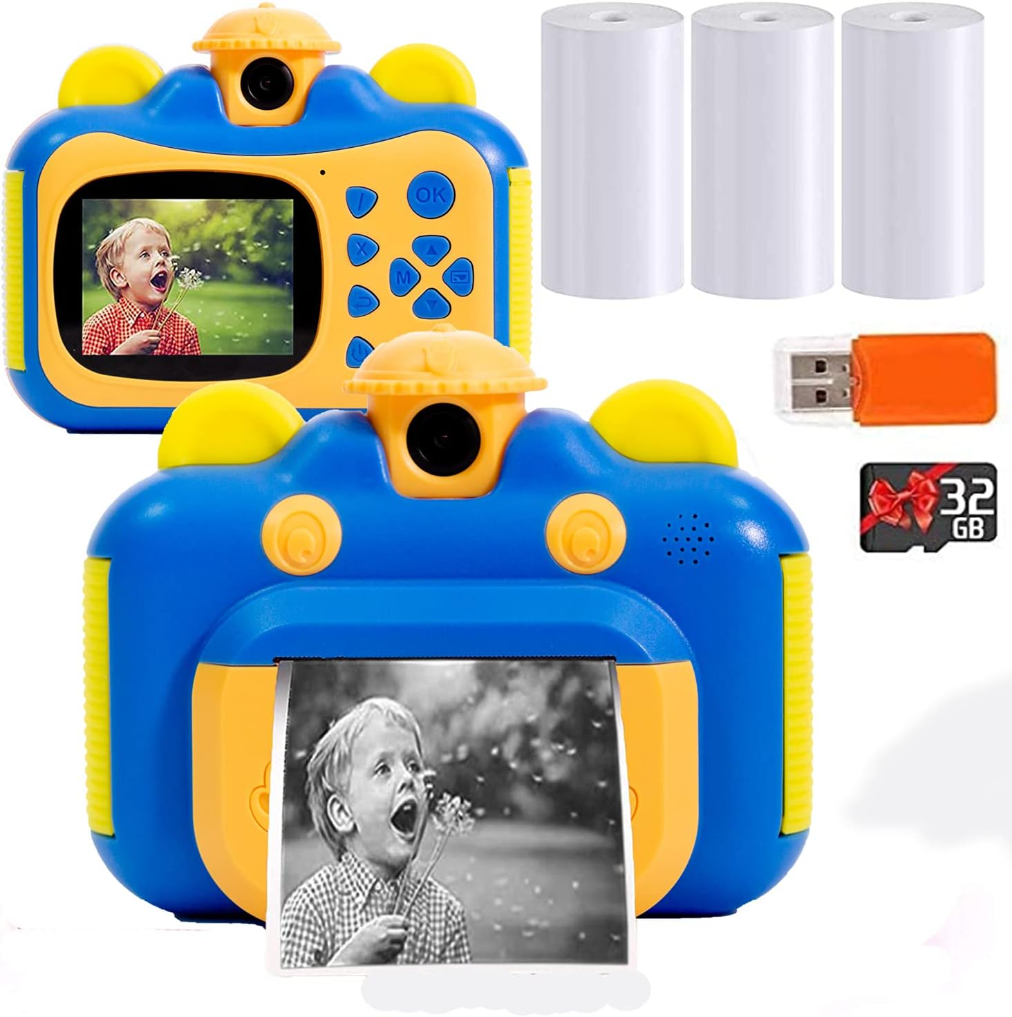 HD 1080p Digital Camera with 3 Print Paper and 32GB Card M187