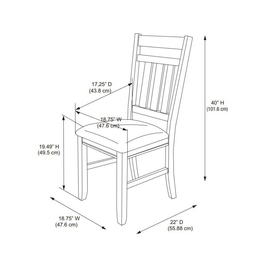 Smokey White Rustic Farmhouse Dining Chair Set of 2 D5249