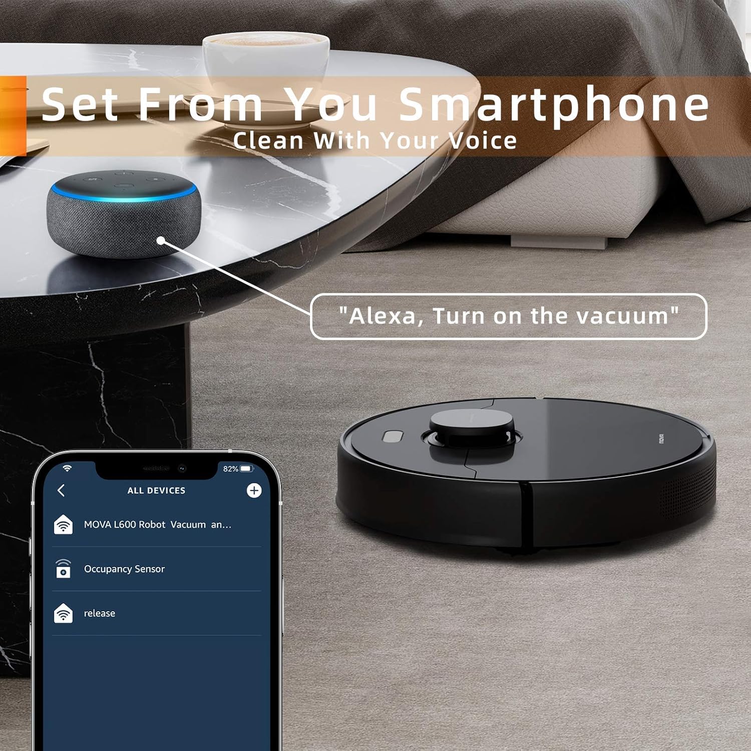 Robot Vacuum and Mop with Lidar Navigation, 4000Pa Suction, 5200mAh Battery X98223