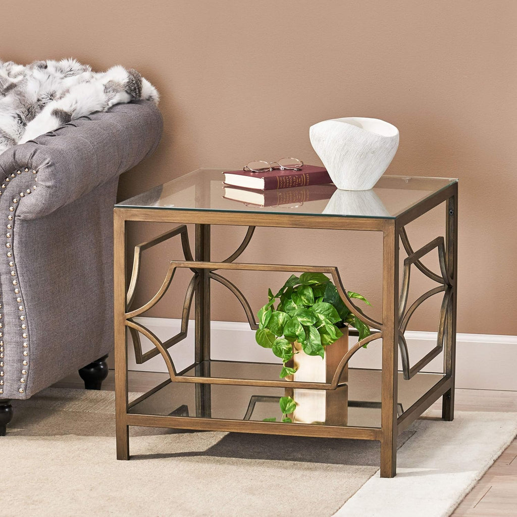 Black Gold Clear End Table S721