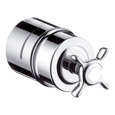 Brushed Nickel Wall Outlet with Cross Handle U990