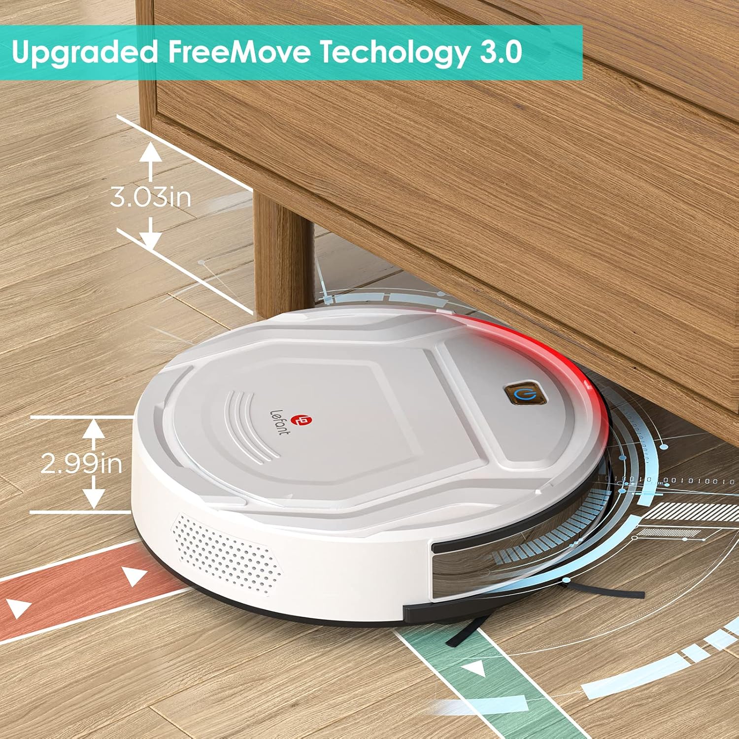 Robot Vacuum Cleaner, 1800Pa Strong Suction, Slim, Quiet, Self-Charging H831951