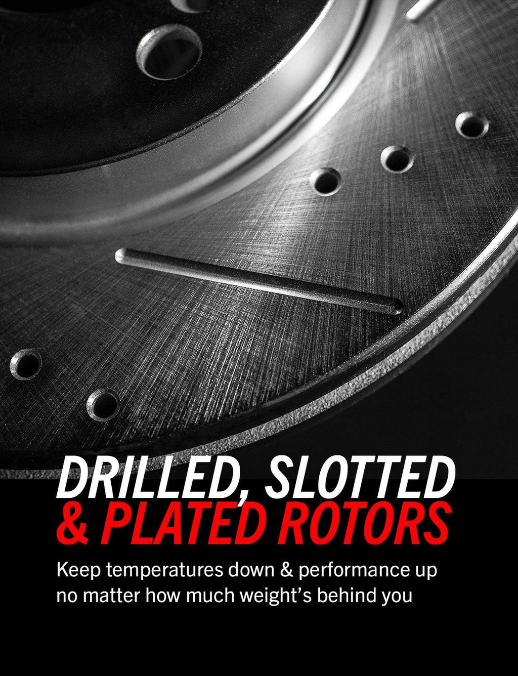Front and Rear Carbon Fiber Ceramic Brake Kit with Drilled Slotted Brake Rotors K9567