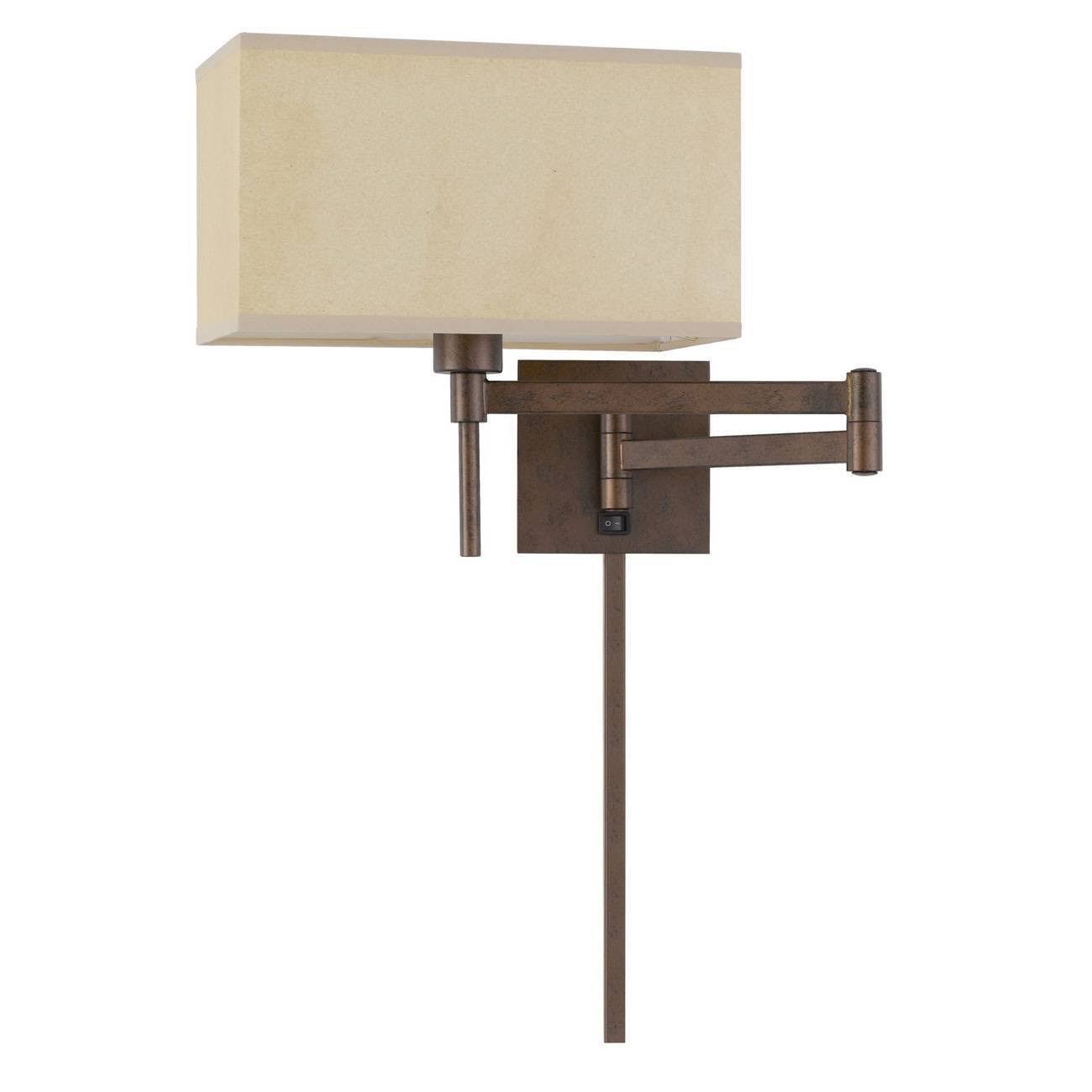 12x22 Wall Swing Arm Reading Lamp with Fabric Shade Rust K456623