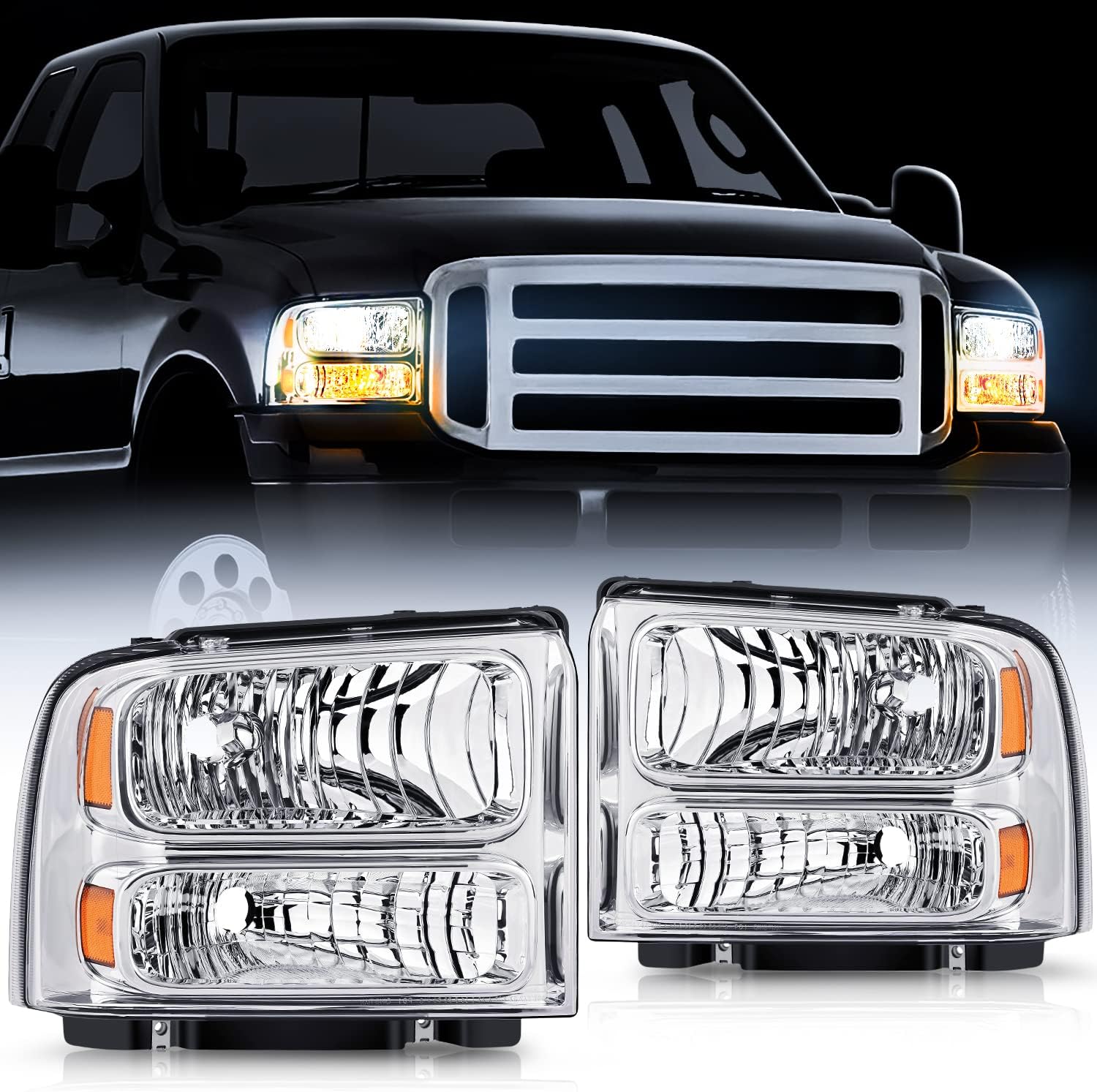 Chrome Housing Clear Lens Headlight Assembly S26511