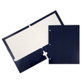 Navy Blue 2 Pocket 3 Hole Punched Folders, 50/Box N7182