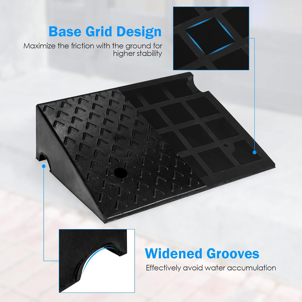 Rubber Curb Ramps, 6 H x 19 W, Pack of 2 I724