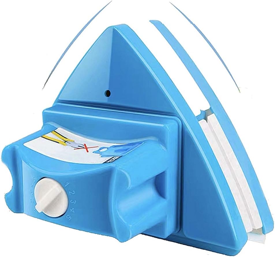 Double-Sided Magnetic Window Cleaner Glass Wiper, 5-Files Adjustable, Thickness 0.3"-1", Blue, Pack of 2 L6546