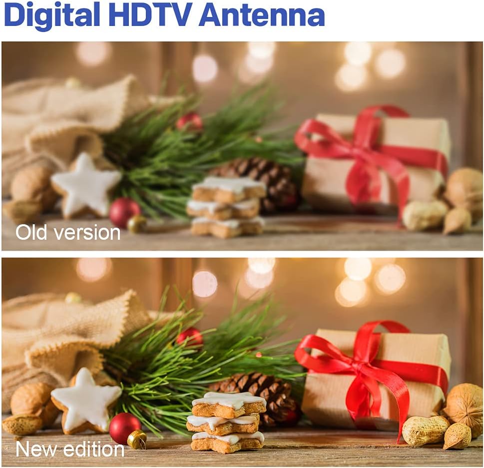 Indoor HDTV Antenna with Amplifier Signal Booster, 4K 1080p, 13.3ft Coax Cable, Pack of 2 I480903