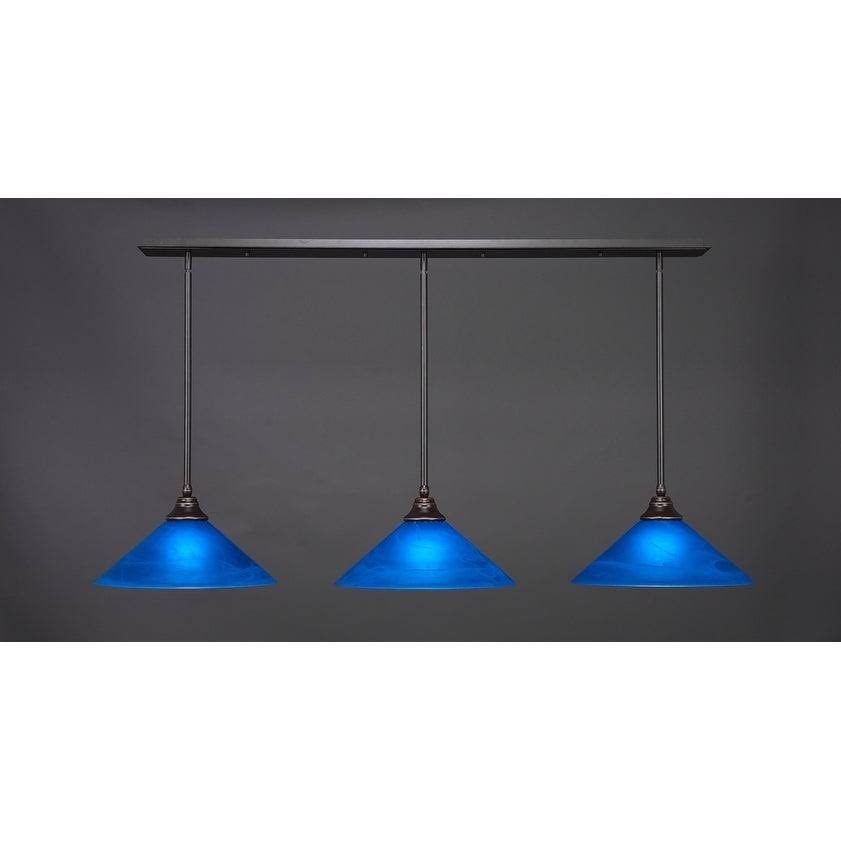3-Light Pendant with Chocolate Icing Glass Shade T975