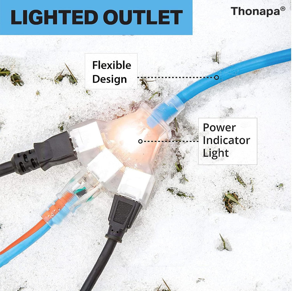 100 Ft Heavy Duty Outdoor Extension Cord with 3 Outlets D553816