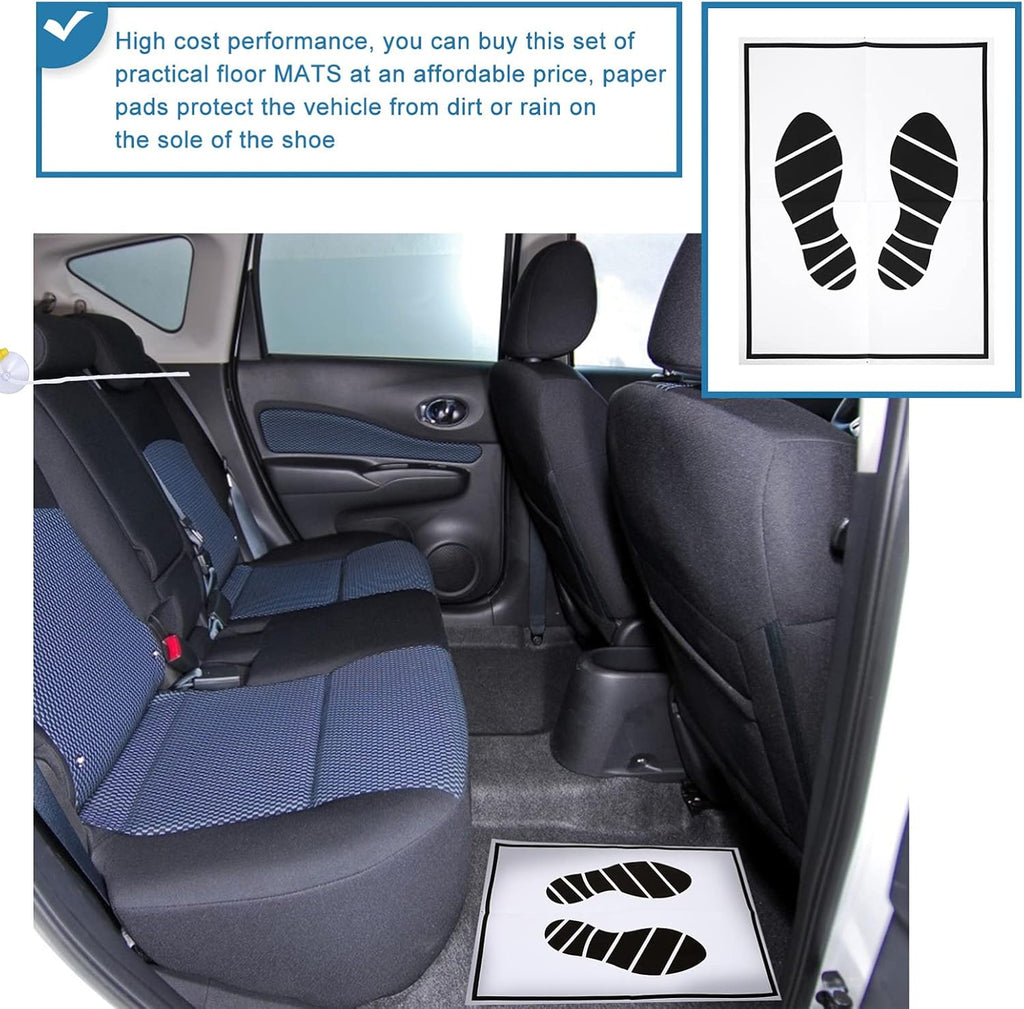 50Pcs Disposable Paper Vehicle Foot Pads for Auto Floor Protection Z302703