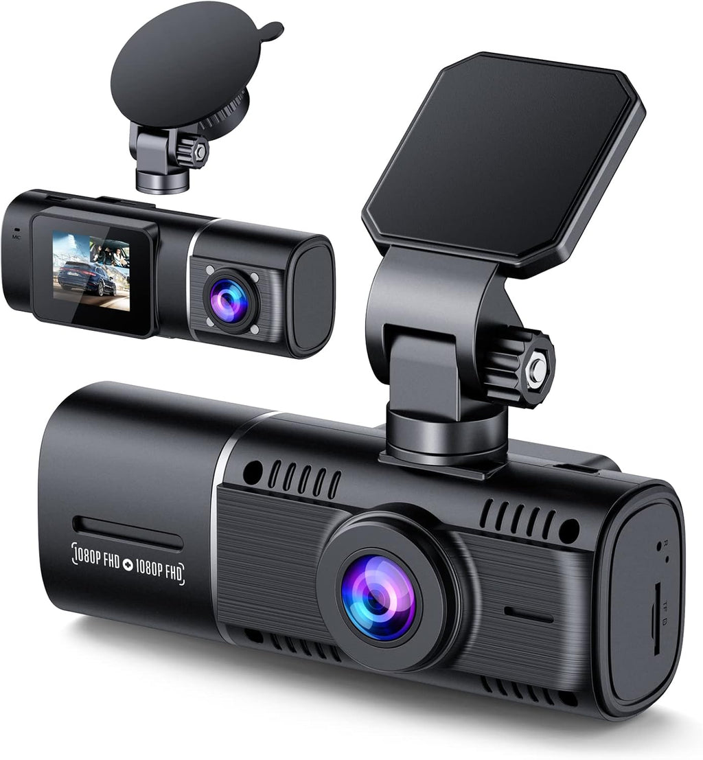 3 Channel Dash Cam Front and Rear 1080P IR Night Vision Triple Dash Camera F52796